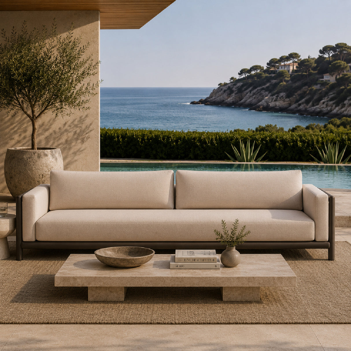   Taupe Outdoor Sofa | Oroa.com