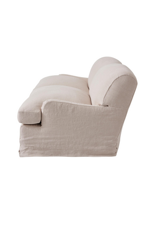 Beige Linen Curved Sofa | Andrew Martin Lady May | Oroa.com