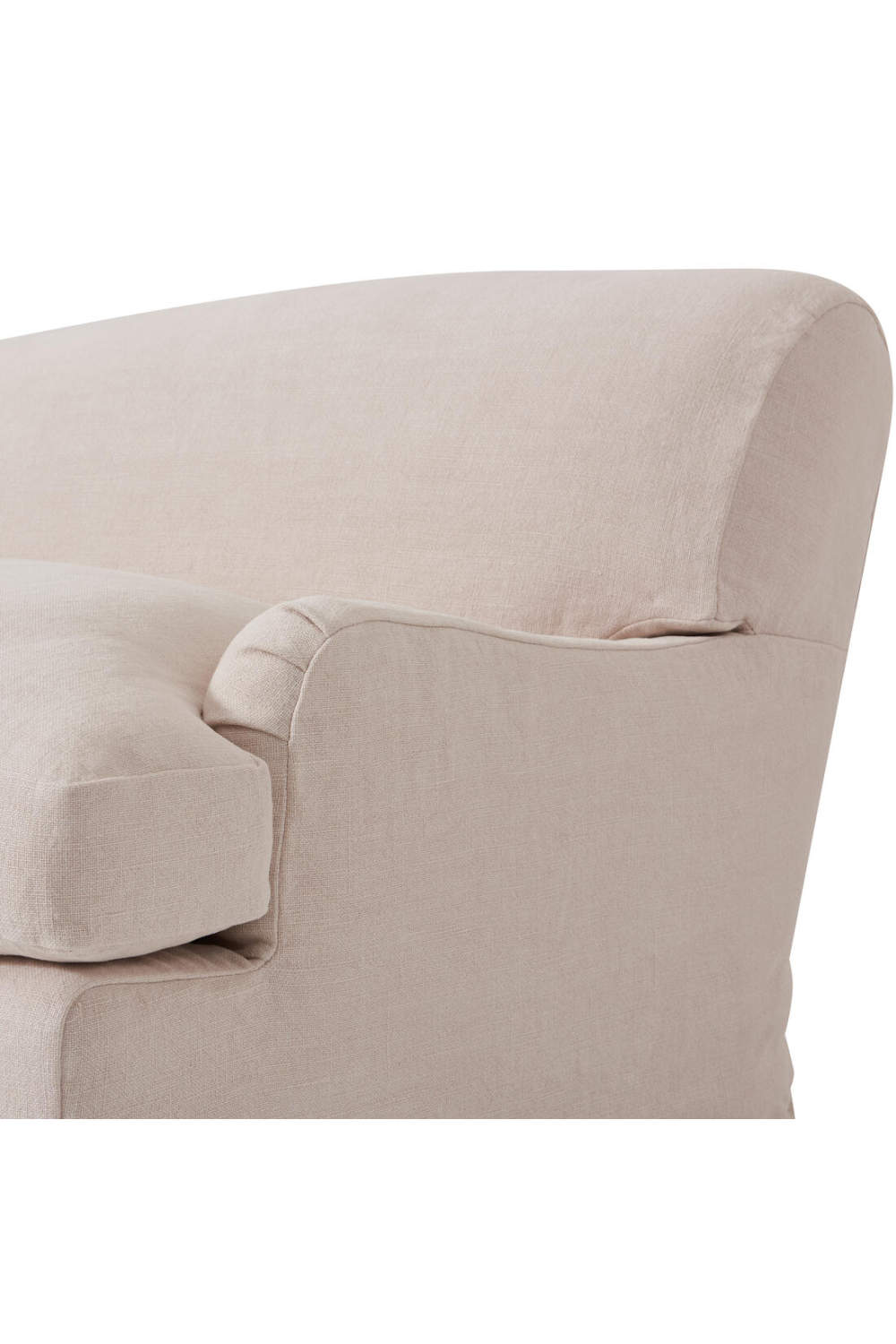 Beige Linen Curved Sofa | Andrew Martin Lady May | Oroa.com