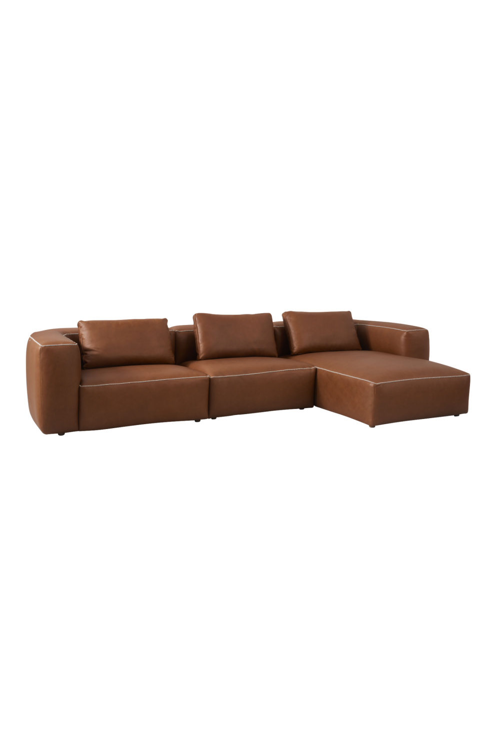 Brown Leather Modern Sectional Sofa | Andrew Martin Joshua | Oroa.com