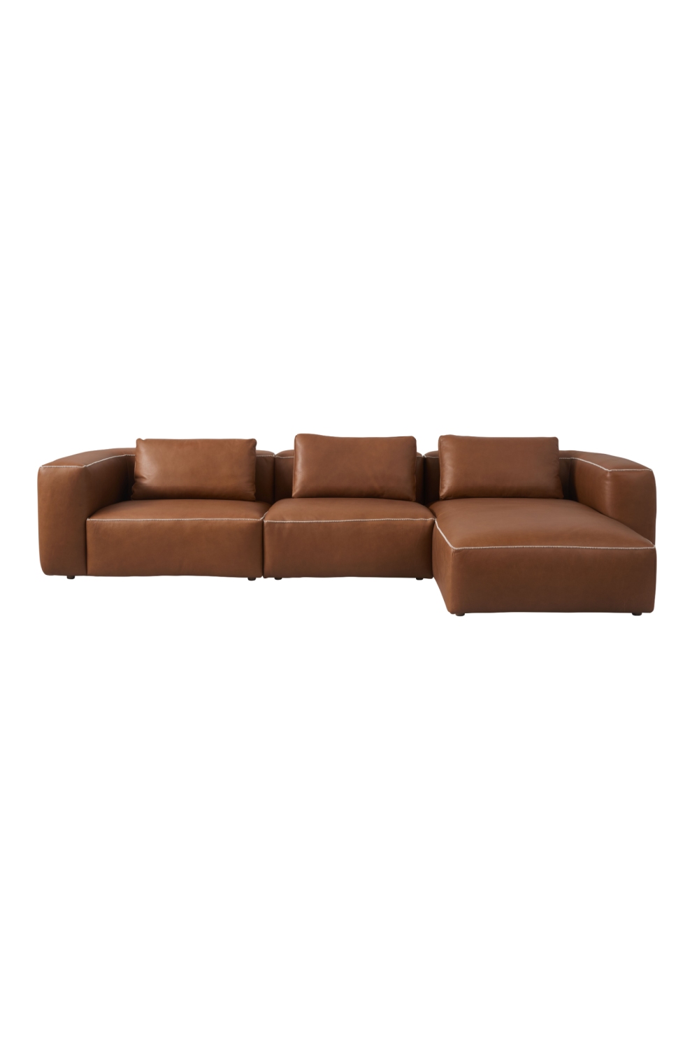 Brown Leather Modern Sectional Sofa | Andrew Martin Joshua | Oroa.com