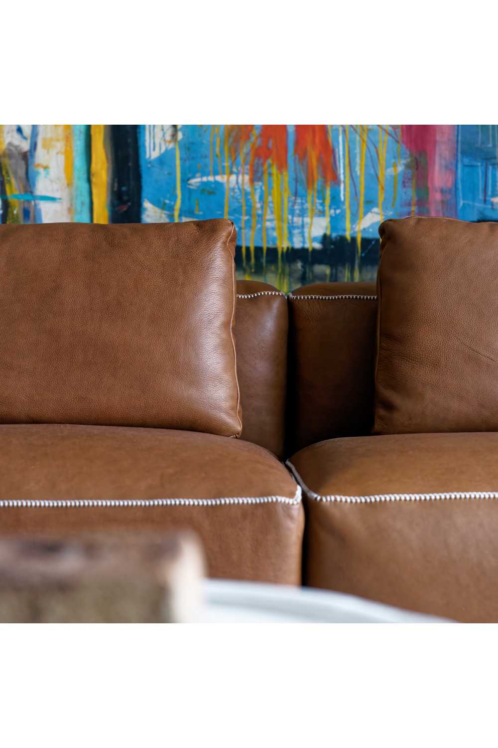 Brown Leather Modern Sectional Sofa | Andrew Martin Joshua | Oroa.com