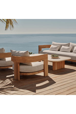 Outdoor Natural Teak Sofa | Andrew Martin Caicos | Oroa.com