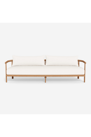 Padded Teak Outdoor 3-Seater Sofa | Andrew Martin Cove | Oroa.com