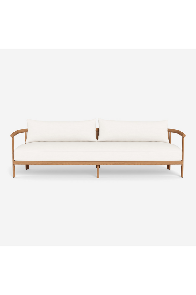 Padded Teak Outdoor 3-Seater Sofa | Andrew Martin Cove | Oroa.com