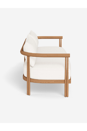 Padded Teak Outdoor 3-Seater Sofa | Andrew Martin Cove | Oroa.com