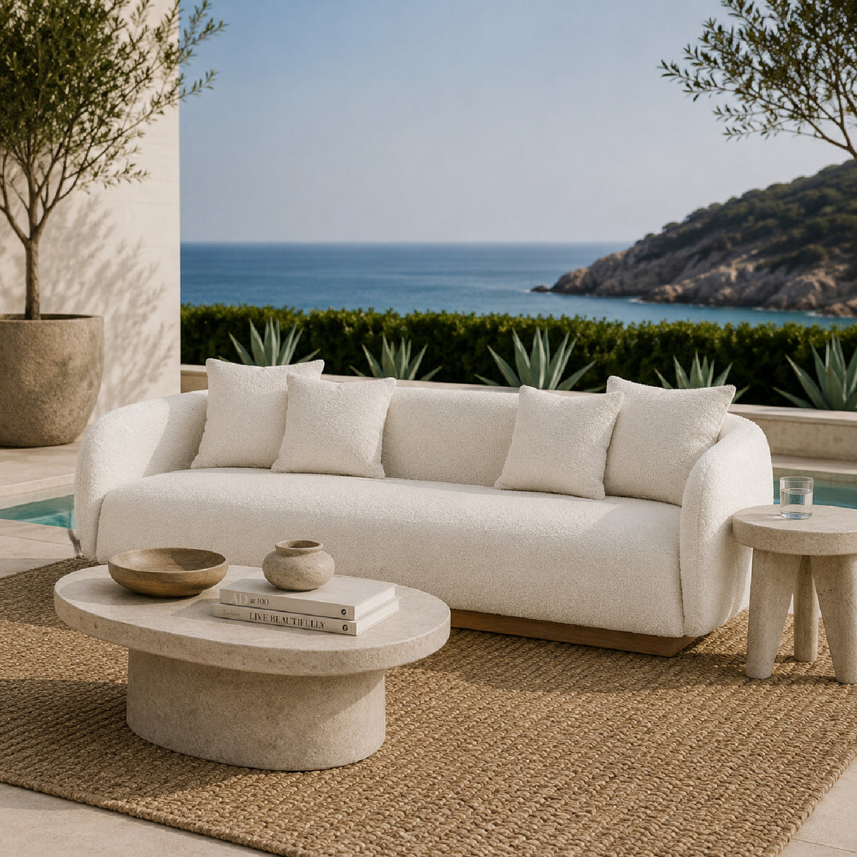   Ivory Outdoor 3-Seater Sofa | Oroa.com