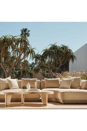 Cream Bouclé Outdoor Sectional Sofa | Andrew Martin Amalfi | Oroa.com