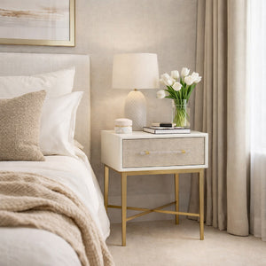   Shagreen Drawer Bedside Table | Oroa.com