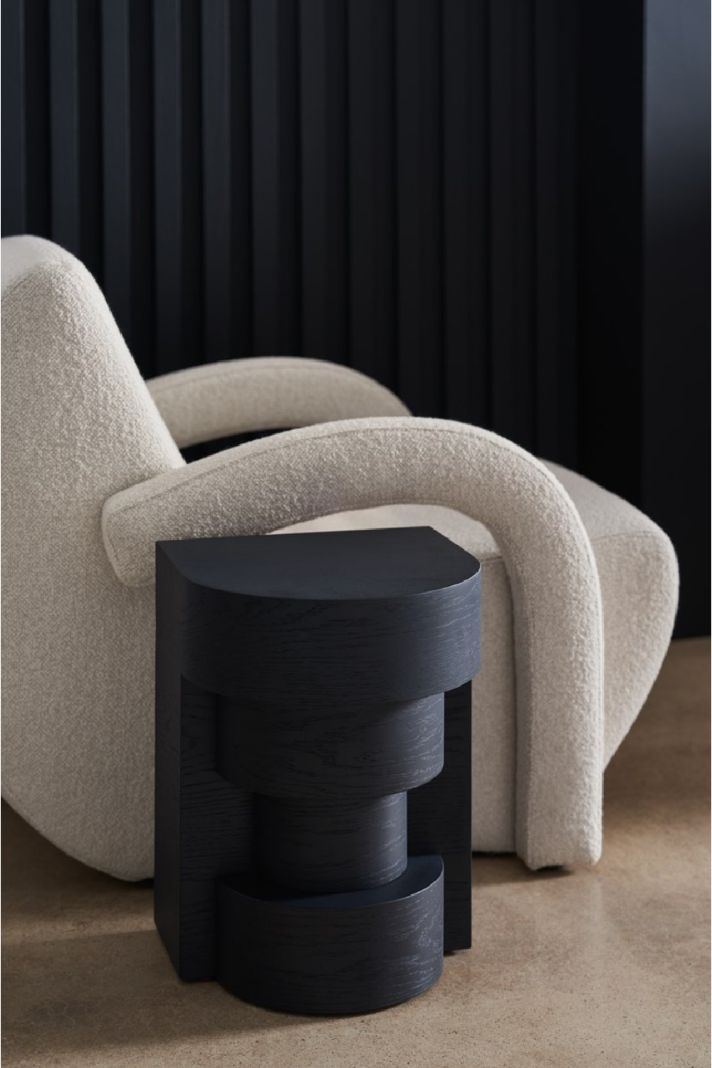 Black Sculptural Side Table | Andrew Martin Sam | Oroa.com