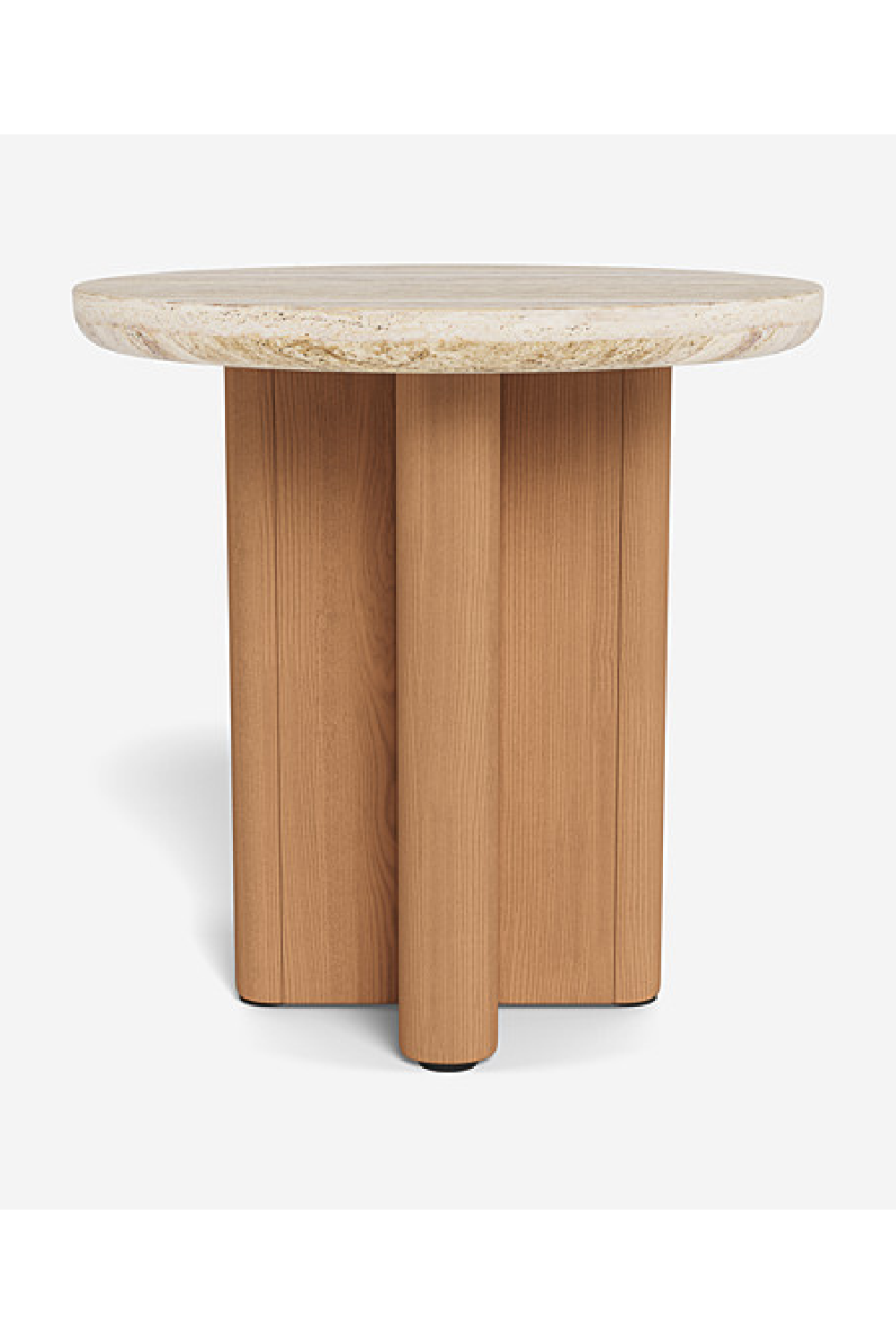 Outdoor Round Travertine Side Table | Andrew Martin Caicos | Oroa.com