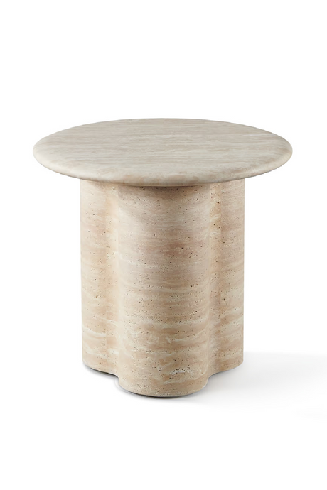 Round Travertine Outdoor Side Table | Andrew Martin Porto | Oroa.com