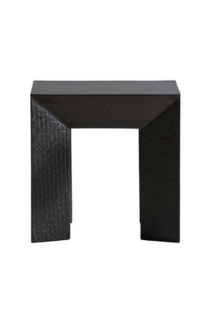 Black Bamboo Weave Side Table | Andrew Martin Jupiter | Oroa.com