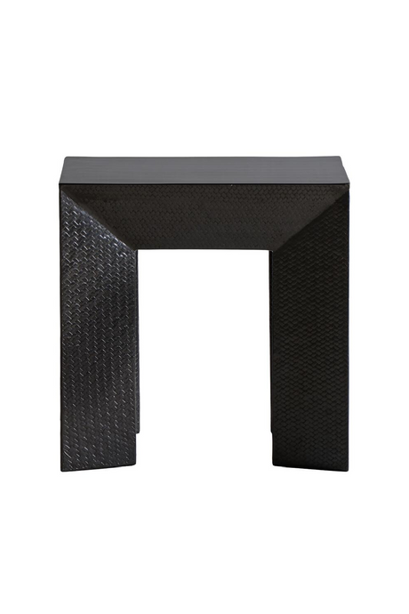 Black Bamboo Weave Side Table | Andrew Martin Jupiter | Oroa.com
