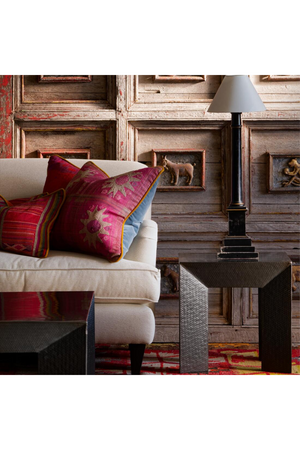 Black Bamboo Weave Side Table | Andrew Martin Jupiter | Oroa.com