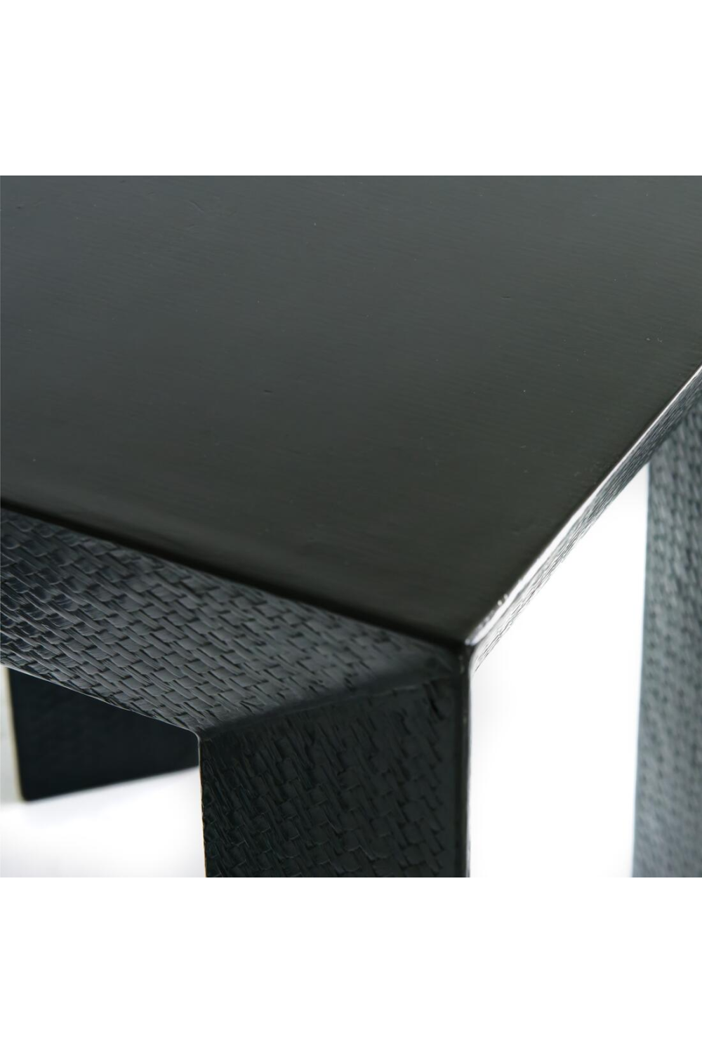 Black Bamboo Weave Side Table | Andrew Martin Jupiter | Oroa.com