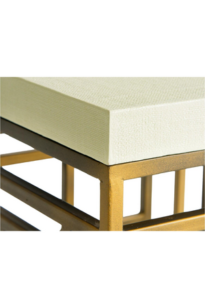 Cream Linen Brass Side Table | Andrew Martin Minerva | Oroa.com