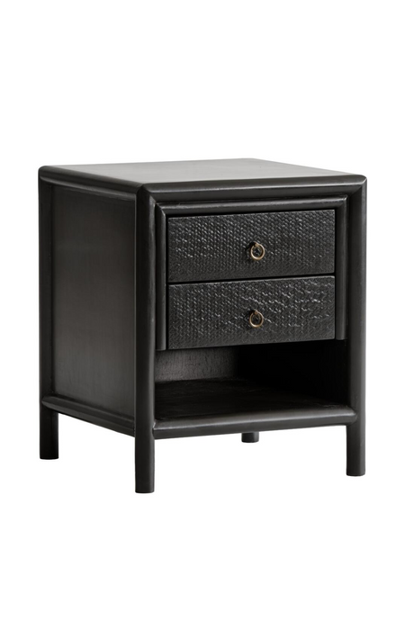Black 2-Drawer Nightstand | Andrew Martin Concordia | Oroa.com