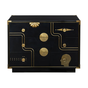Gold Accent 3-Drawer Chest | Jonathan Adler Gala | Oroa.com