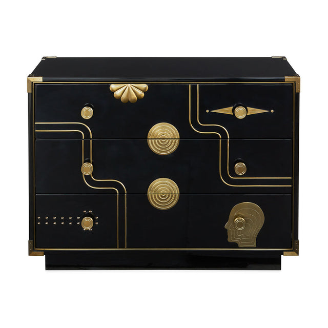 Gold Accent 3-Drawer Chest | Jonathan Adler Gala | Oroa.com