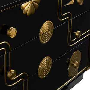 Gold Accent 3-Drawer Chest | Jonathan Adler Gala | Oroa.com