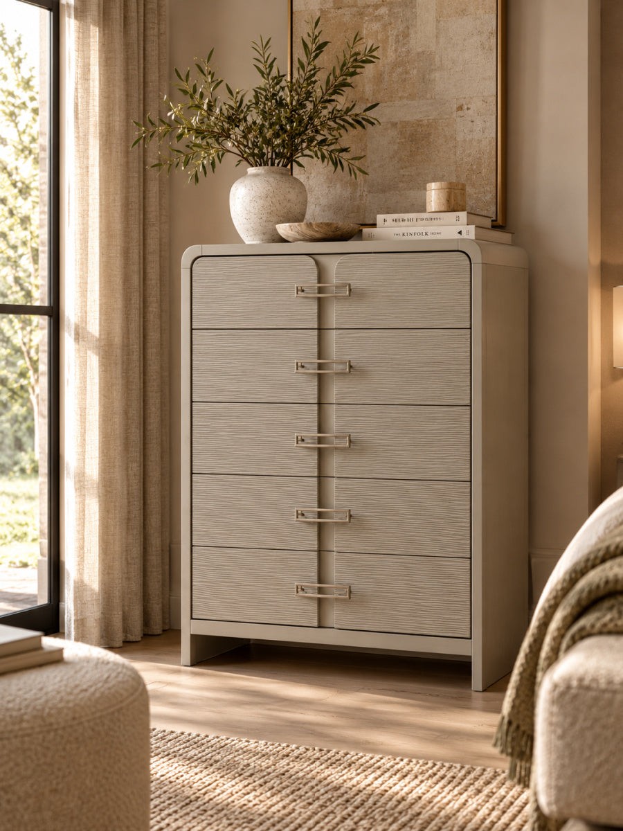 Modern European furniture - Aria Contemporary 5-Drawer Chest - www.oroa.com
