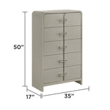 Modern European furniture - Aria Contemporary 5-Drawer Chest - www.oroa.com
