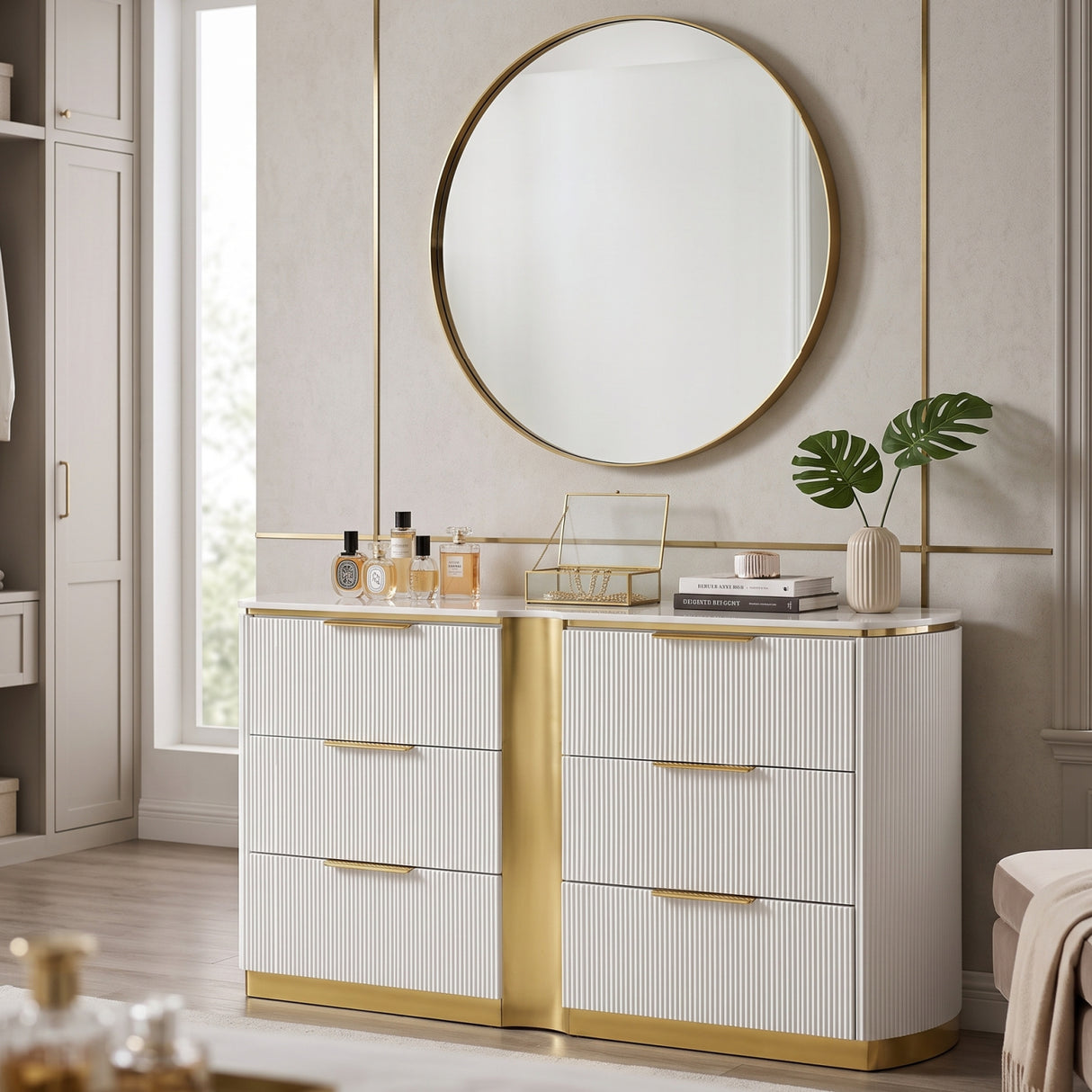 Giovanni White 6-Drawer Dresser | OROA