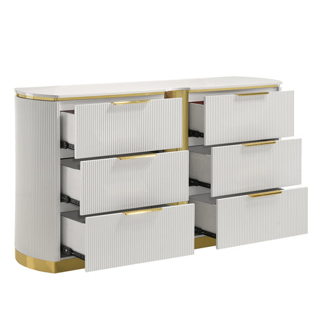 Giovanni White 6-Drawer Dresser | OROA