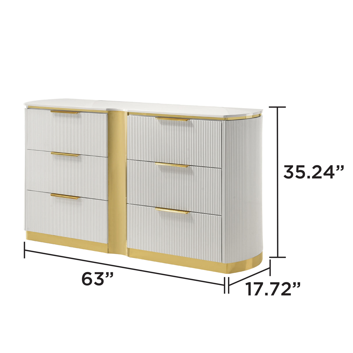 Giovanni White 6-Drawer Dresser | OROA