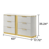 Giovanni White 6-Drawer Dresser | OROA