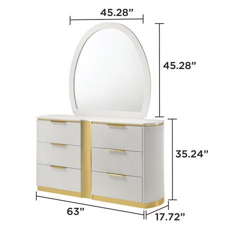 Giovanni White 6-Drawer Dresser | OROA