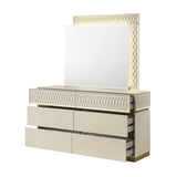 Stanley Modern Gray Crocodile Texture 6-Drawer Dresser | OROA