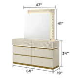 Stanley Modern Gray Crocodile Texture 6-Drawer Dresser | OROA