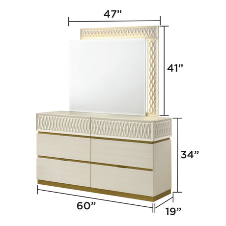 Stanley Modern Gray Crocodile Texture 6-Drawer Dresser | OROA