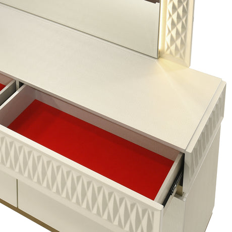 Stanley Modern Gray Crocodile Texture 6-Drawer Dresser | OROA