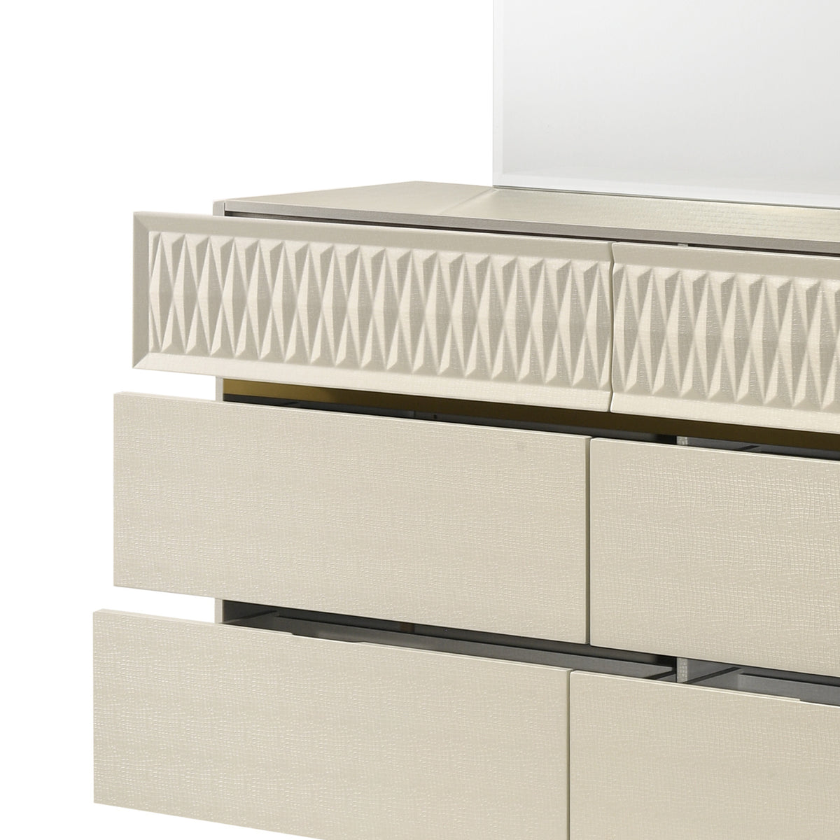 Stanley Modern Gray Crocodile Texture 6-Drawer Dresser | OROA