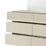 Stanley Modern Gray Crocodile Texture 6-Drawer Dresser | OROA