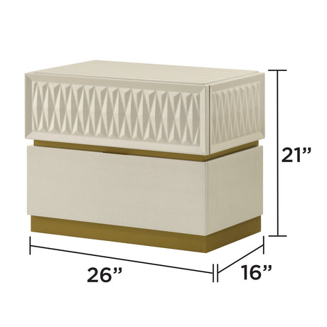 Crocodile Texture Finish Nightstand | OROA