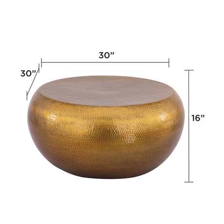 Gold Round Metallic Coffee Table | OROA