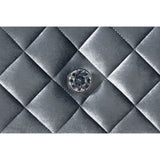 Gray Velvet Tufted 5-Drawer Chest | OROA