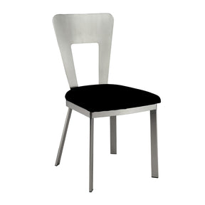 Modern European furniture - Contemporary Silver Metal Dining Chairs (2) - www.oroa.com