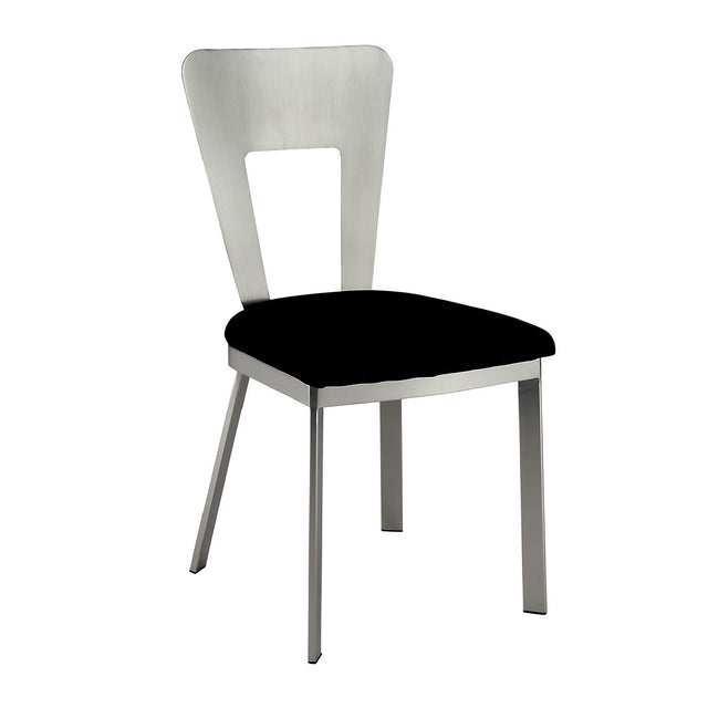 Modern European furniture - Contemporary Silver Metal Dining Chairs (2) - www.oroa.com