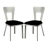 Modern European furniture - Contemporary Silver Metal Dining Chairs (2) - www.oroa.com
