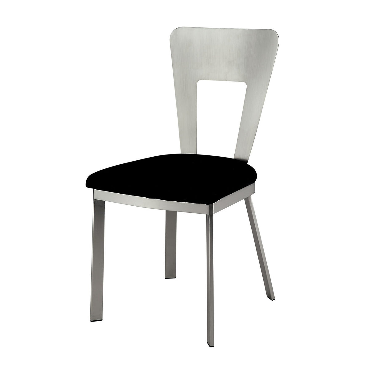 Modern European furniture - Contemporary Silver Metal Dining Chairs (2) - www.oroa.com