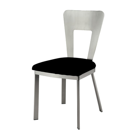 Modern European furniture - Contemporary Silver Metal Dining Chairs (2) - www.oroa.com
