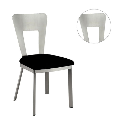 Modern European furniture - Contemporary Silver Metal Dining Chairs (2) - www.oroa.com