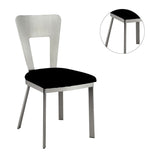 Modern European furniture - Contemporary Silver Metal Dining Chairs (2) - www.oroa.com