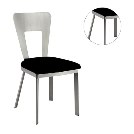 Modern European furniture - Contemporary Silver Metal Dining Chairs (2) - www.oroa.com
