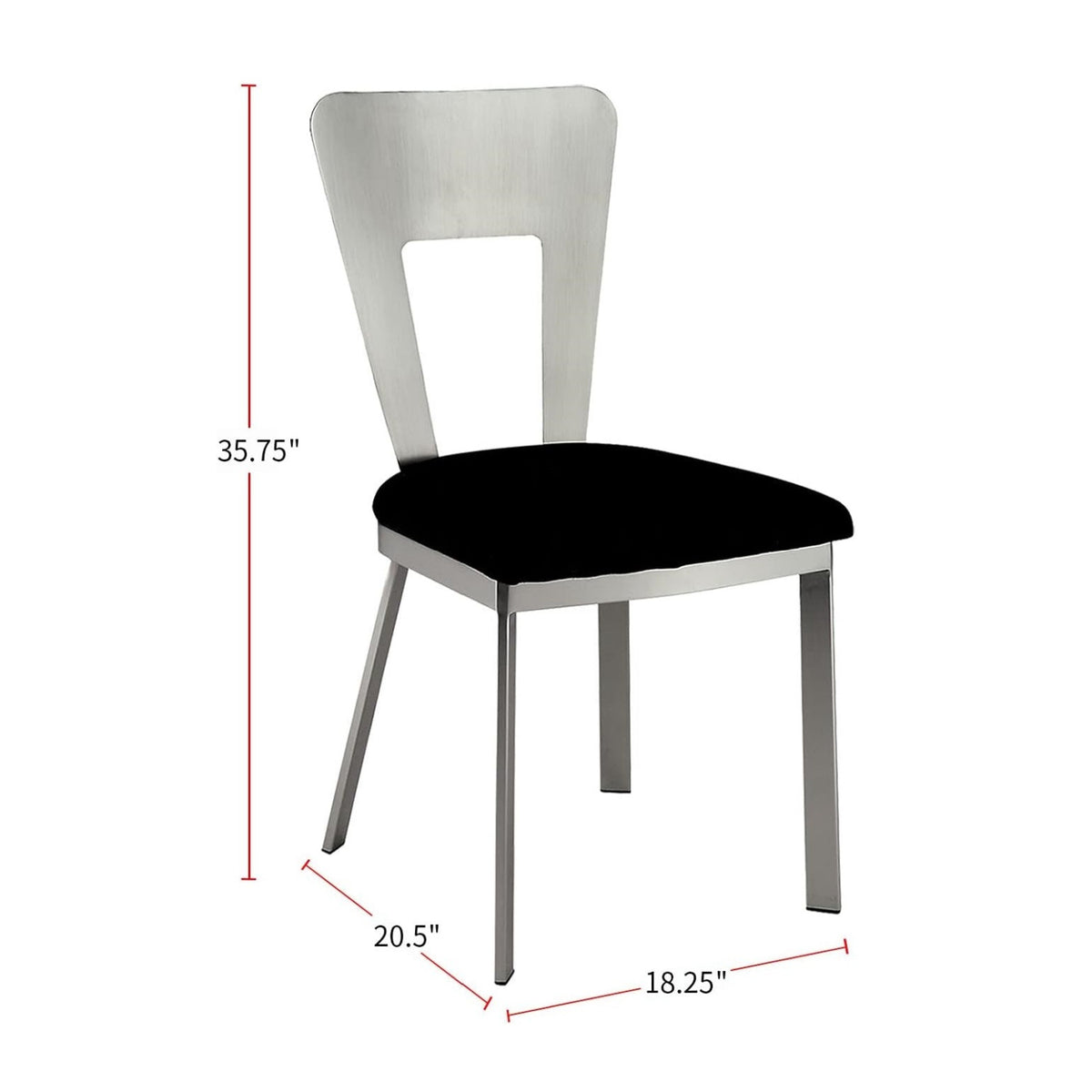 Modern European furniture - Contemporary Silver Metal Dining Chairs (2) - www.oroa.com